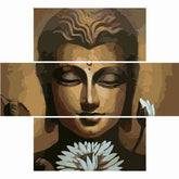 Painting by Numbers Buddha Woman White Flower- 3-Panel (Triptych)